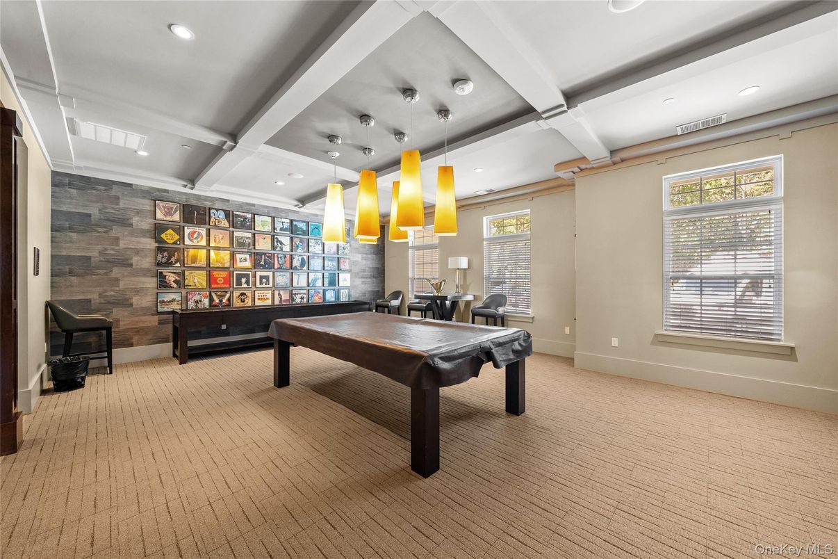 Billiard Table, Game Room, Interior, Pendant Lights, Recessed Lighting