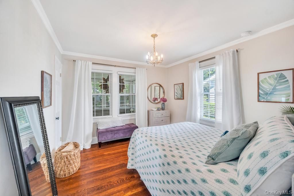 Bedroom, Chandelier, Interior, Wood Texture Flooring
