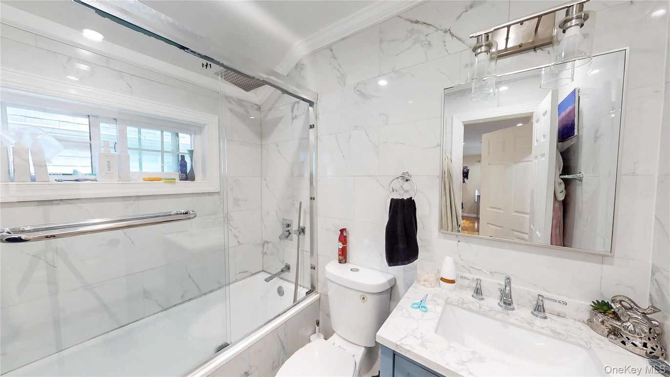 Bathroom, Glass Shower, Interior, Marble Walls, Recessed Lighting