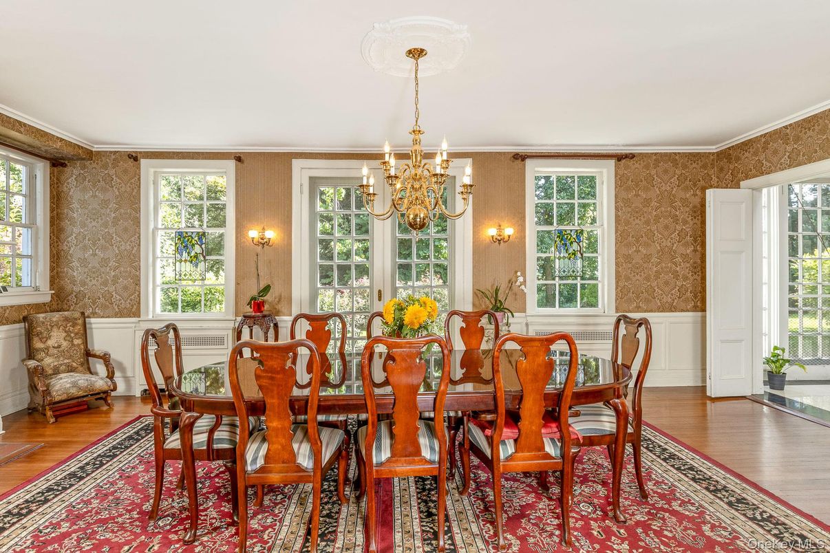 Chandelier, Dining room, Interior, Wood Texture Flooring