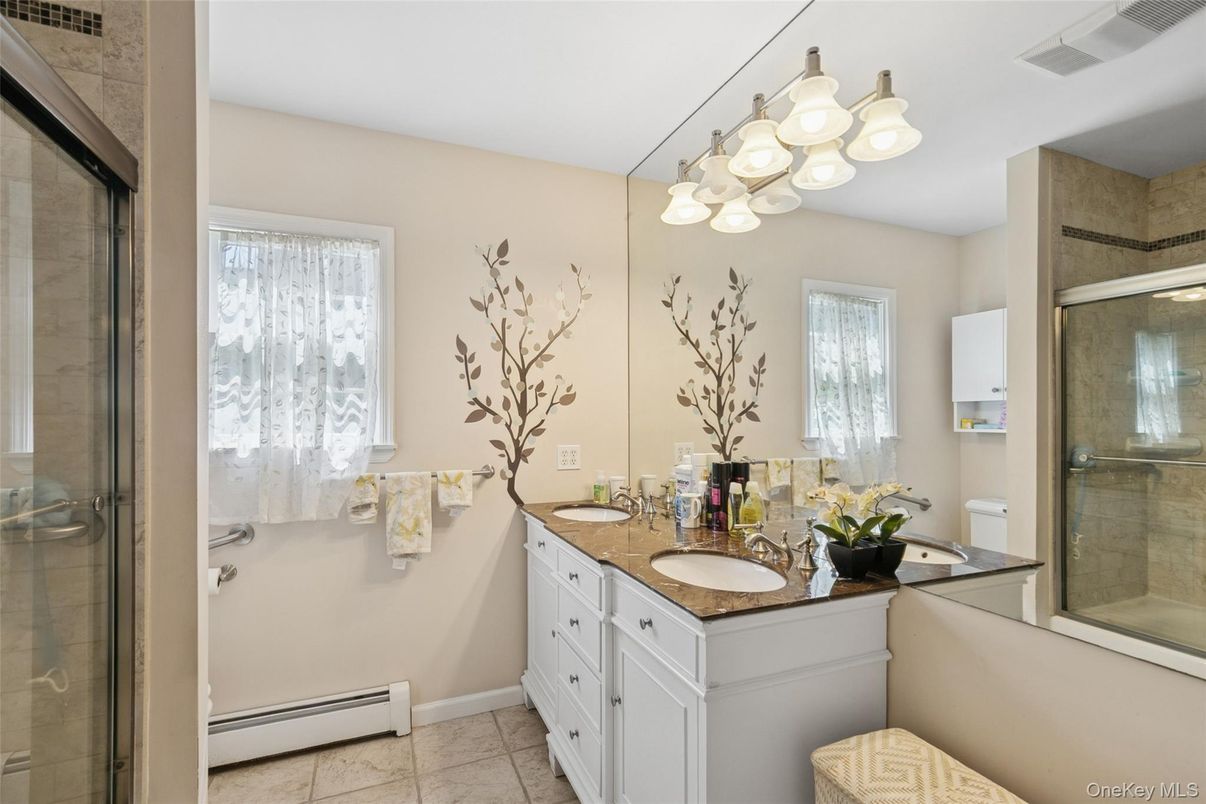 Bathroom, Dual Sink Vanities, Glass Shower, Interior