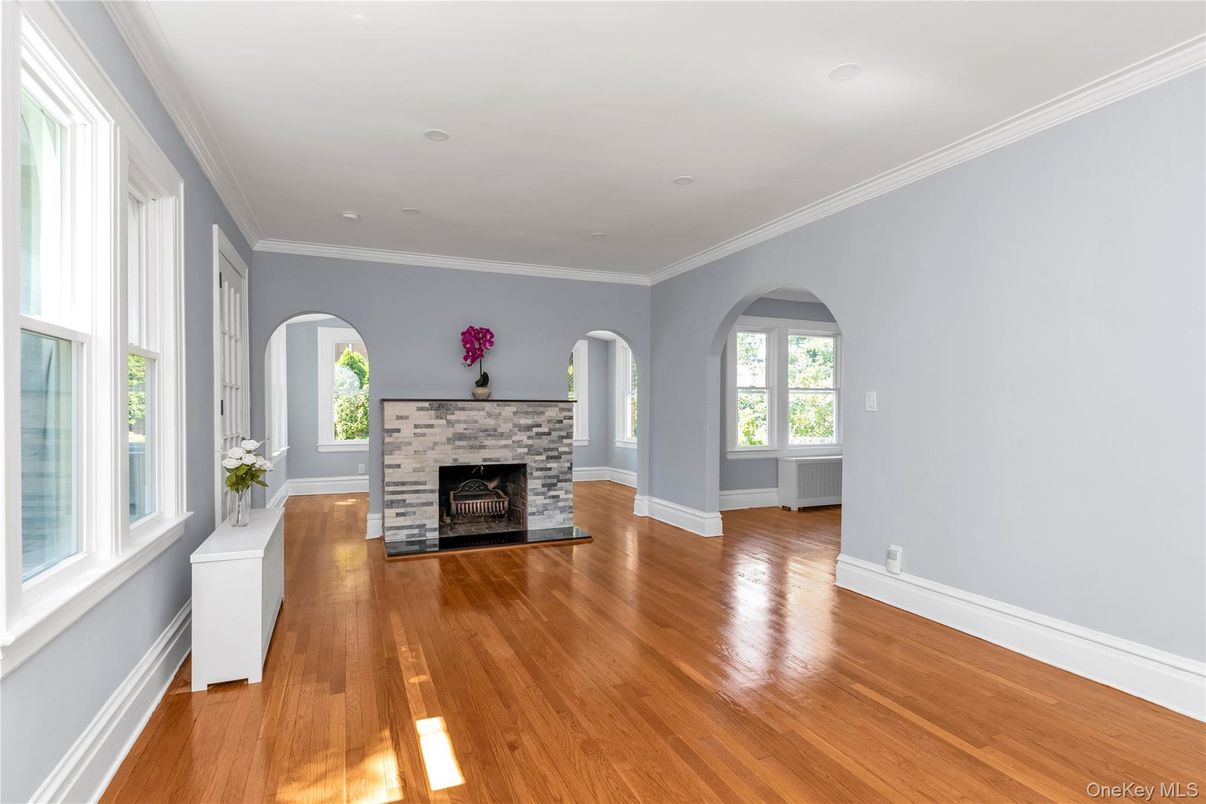 Empty room, Fireplace, Interior, Wood Texture Flooring
