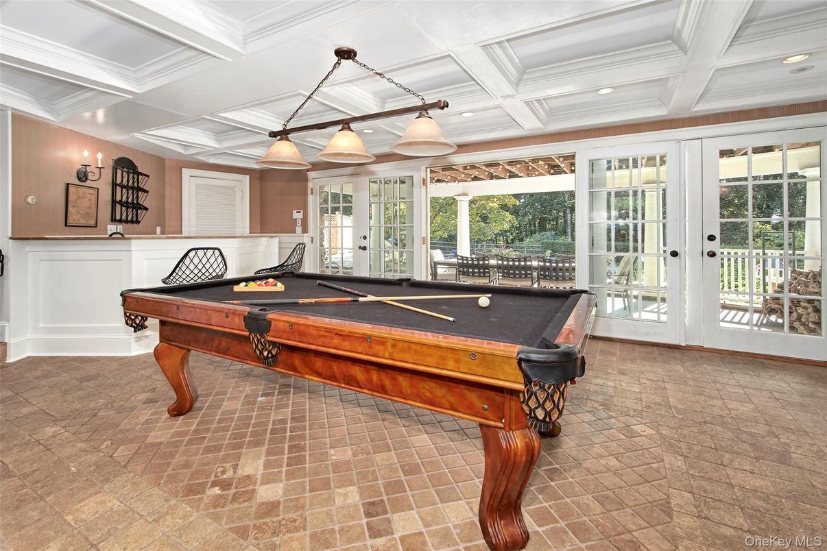 Billiard Table, Game Room, Interior, Pendant Lights, Recessed Lighting