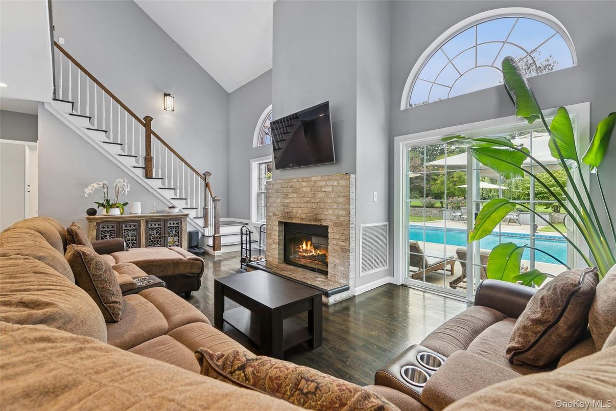 Fireplace, Interior, Living room, Wood Texture Flooring