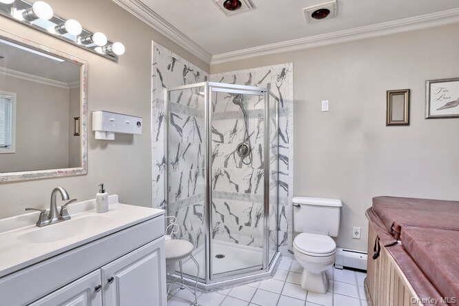 Bathroom, Glass Shower, Interior, Marble Walls