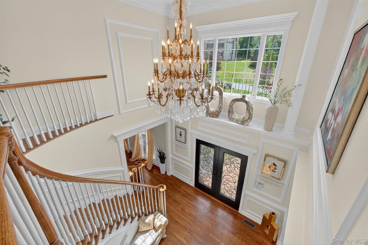Chandelier, Fireplace, Interior, Wood Texture Flooring