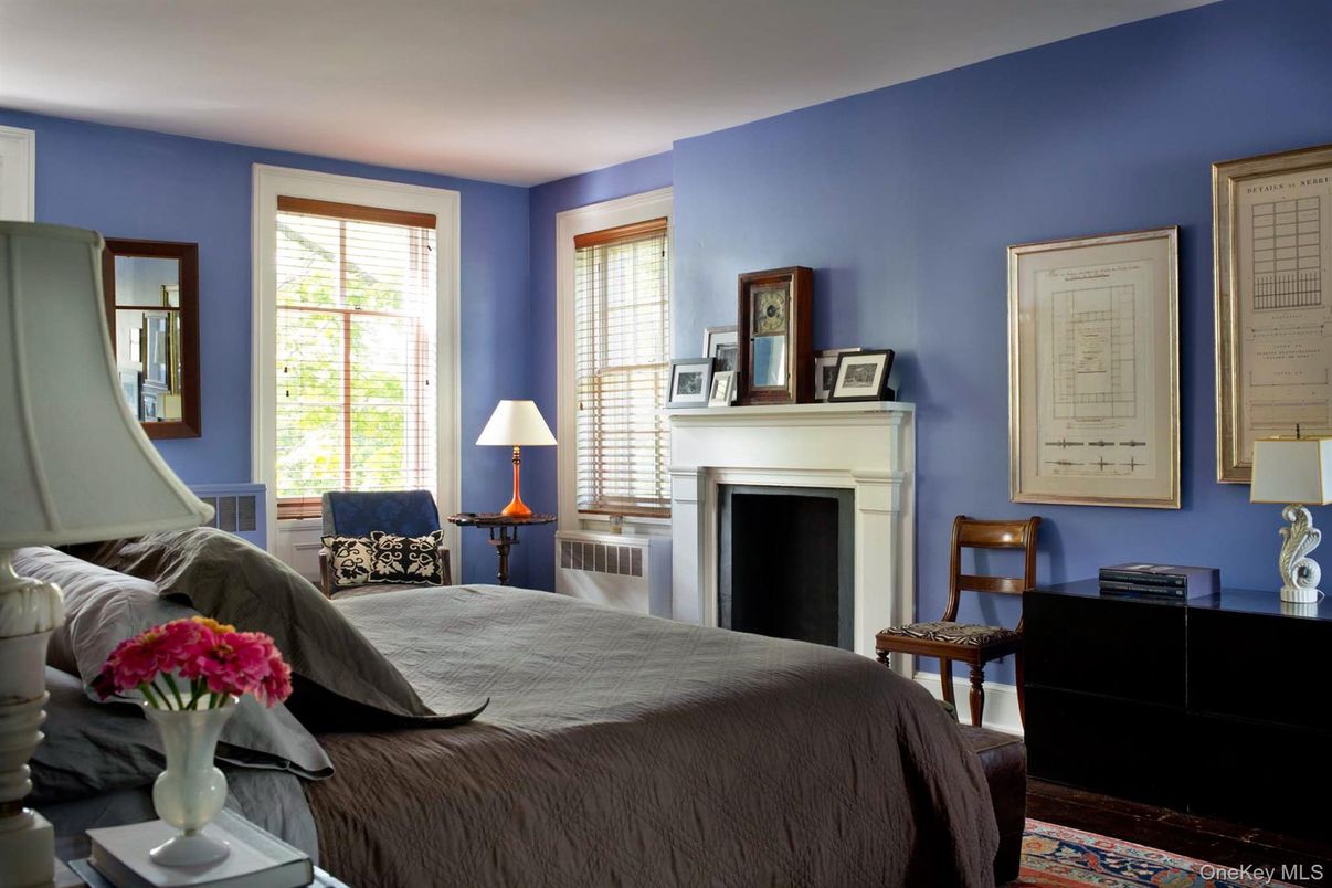 Bedroom, Fireplace, Interior