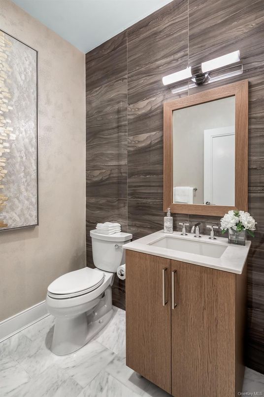 Bathroom, Interior, Marble, Wooden Walls