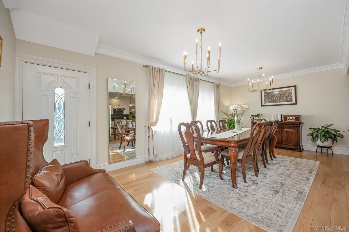Chandelier, Dining room, Interior, Wood Texture Flooring