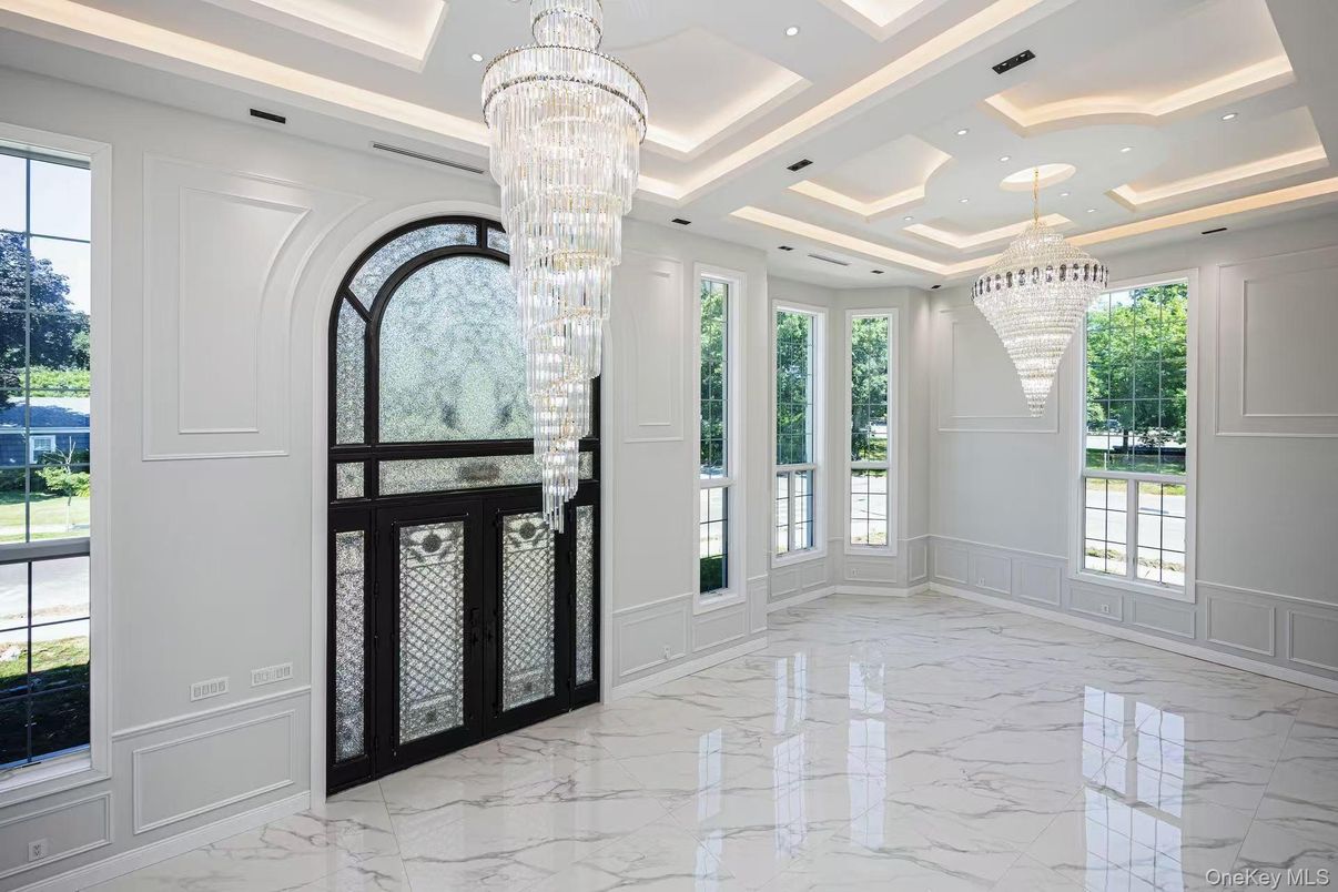 Chandelier, Interior, Marble, Recessed Lighting