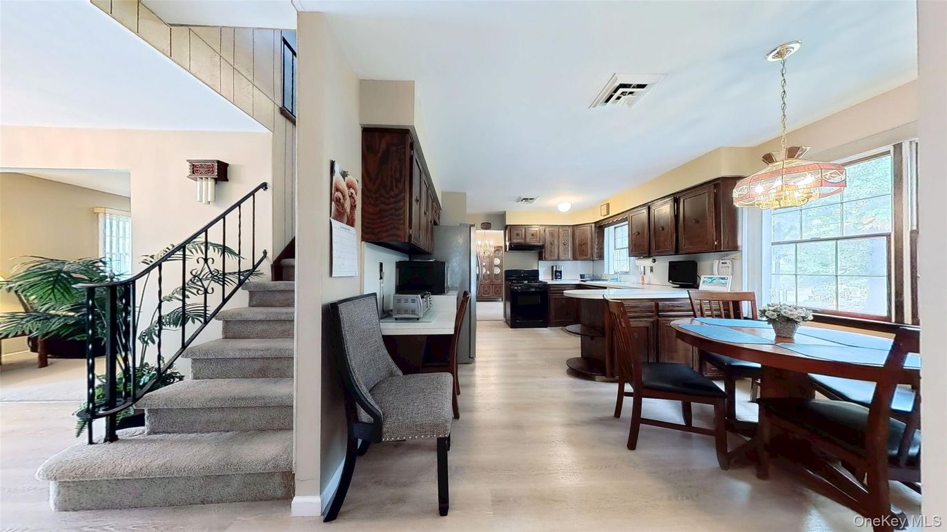 Dining room, Interior, Kitchen, Pendant Lights, Wood Texture Flooring
