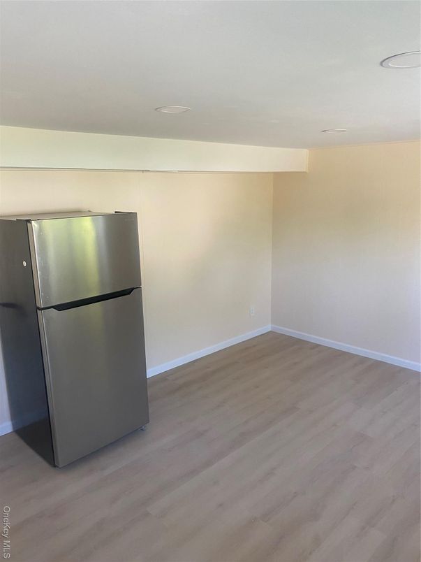 Empty room, Interior, Kitchen, Recessed Lighting, Wood Texture Flooring