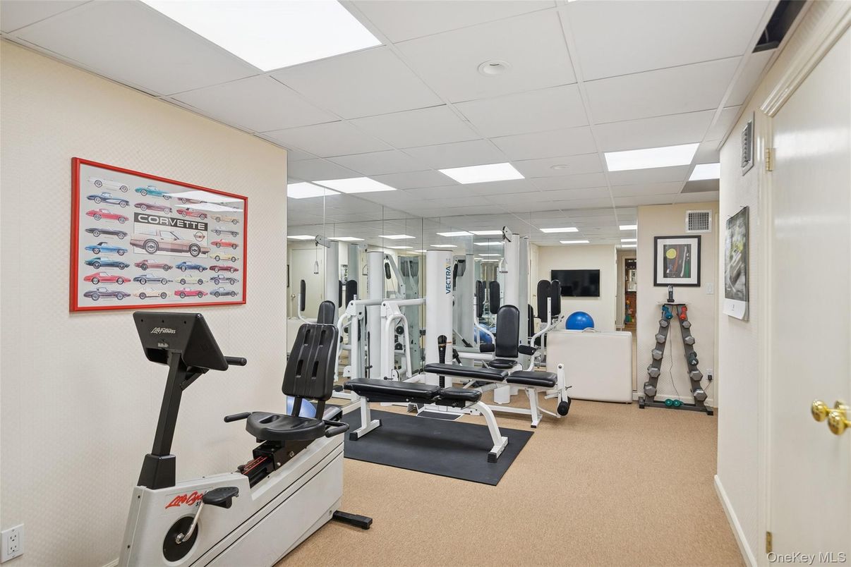 Fitness Equipment, Gym, Interior, Recessed Lighting