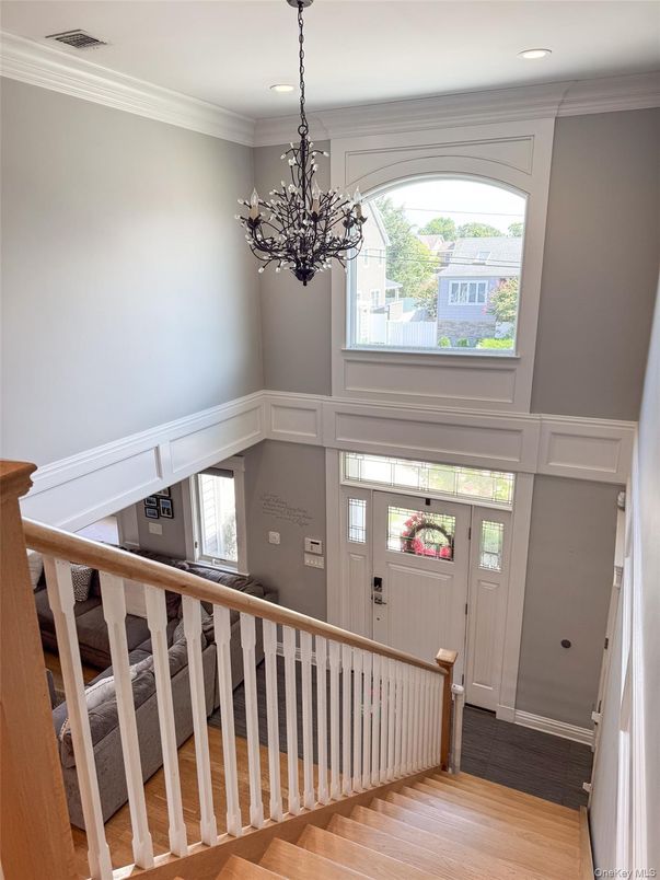 Chandelier, Interior, Recessed Lighting, Wood Texture Flooring