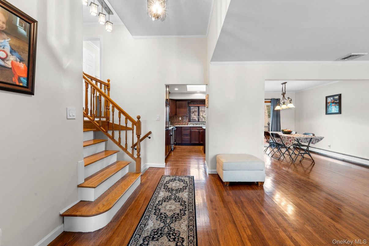 Chandelier, Dining room, Interior, Wood Texture Flooring
