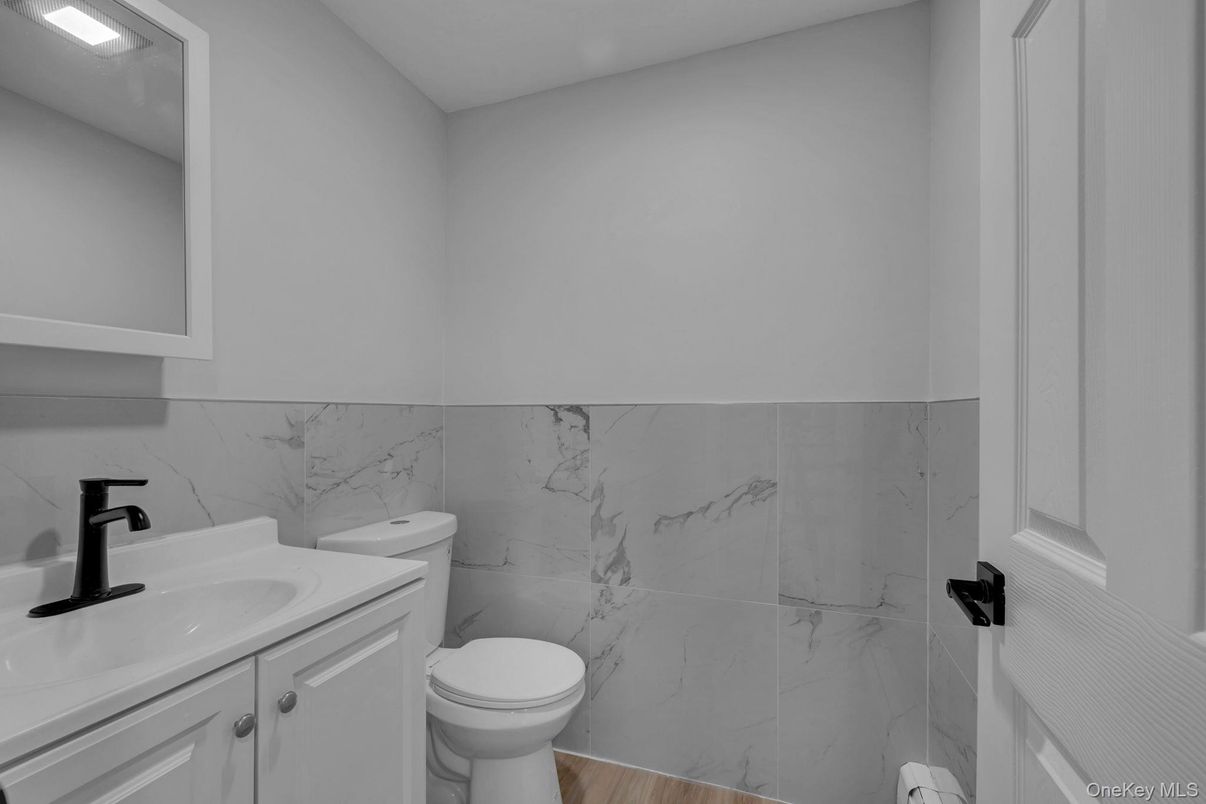 Bathroom, Interior, Marble Walls, Wood Texture Flooring