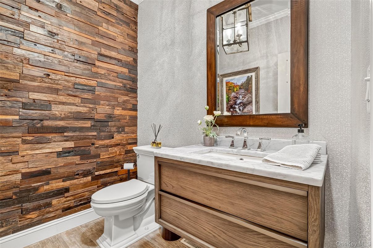 Bathroom, Interior, Wood Texture Flooring, Wooden Walls