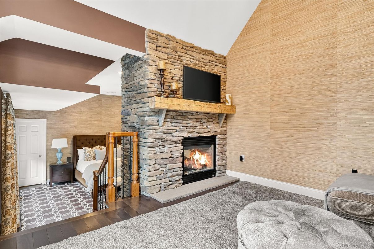 Fireplace, Interior, Wood Texture Flooring, Wooden Walls