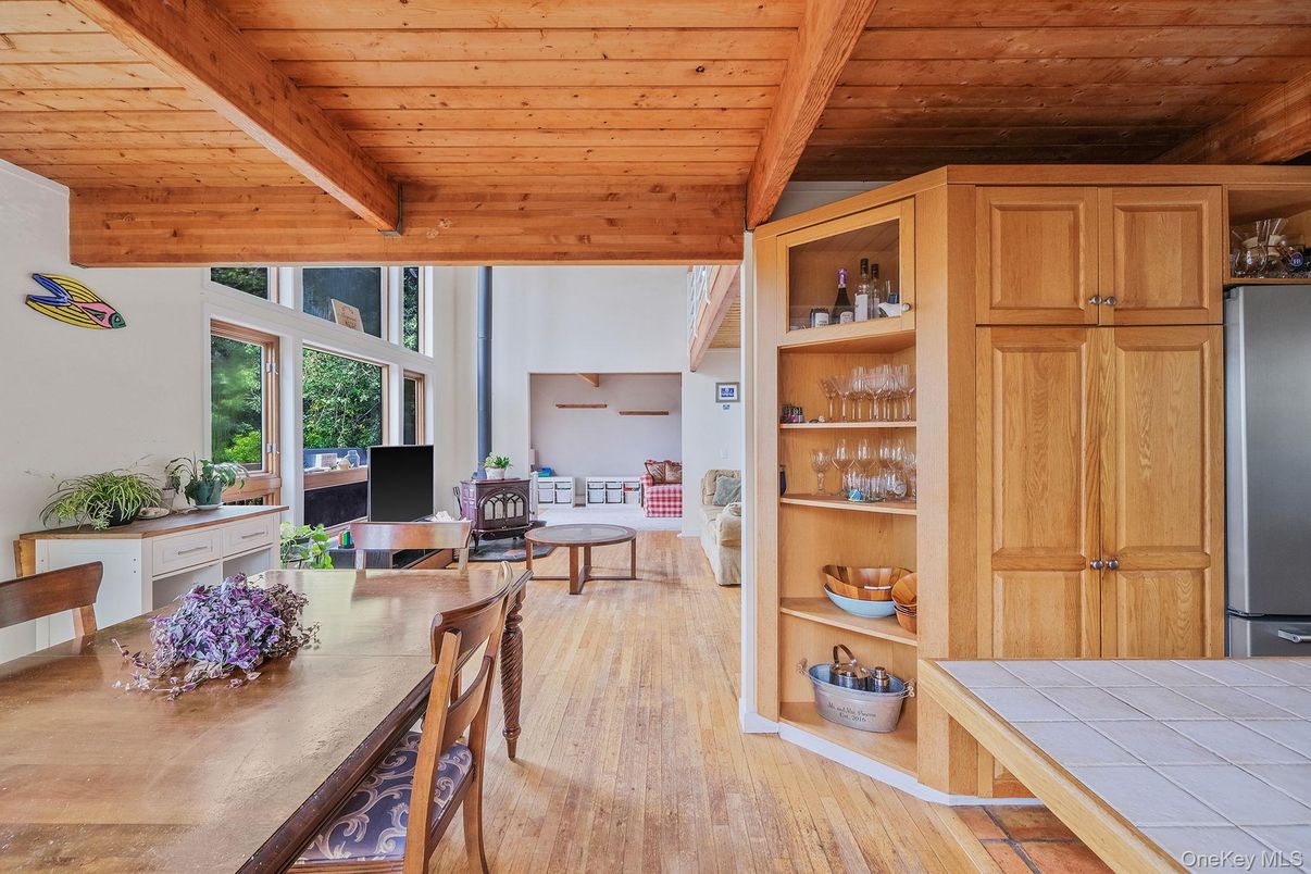 Dining room, Interior, Wooden Beams, Wooden Ceilings, Wood Texture Flooring