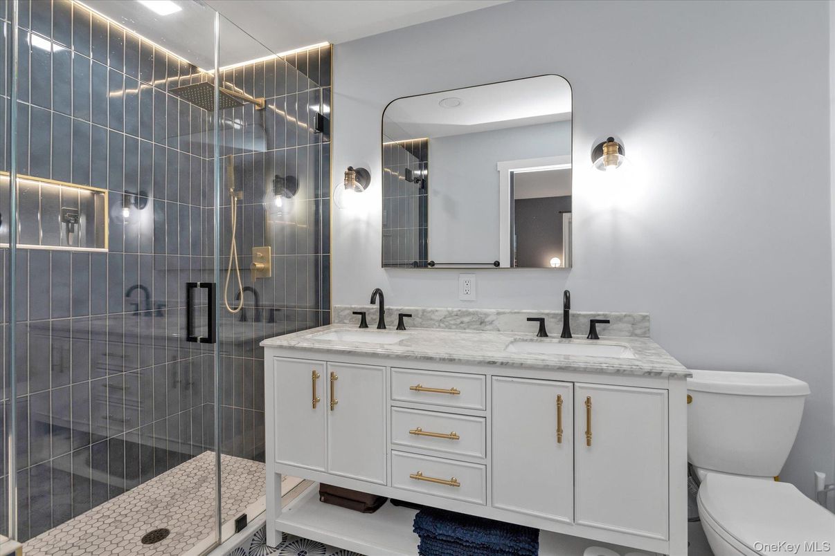 Bathroom, Dual Sink Vanities, Glass Shower, Interior