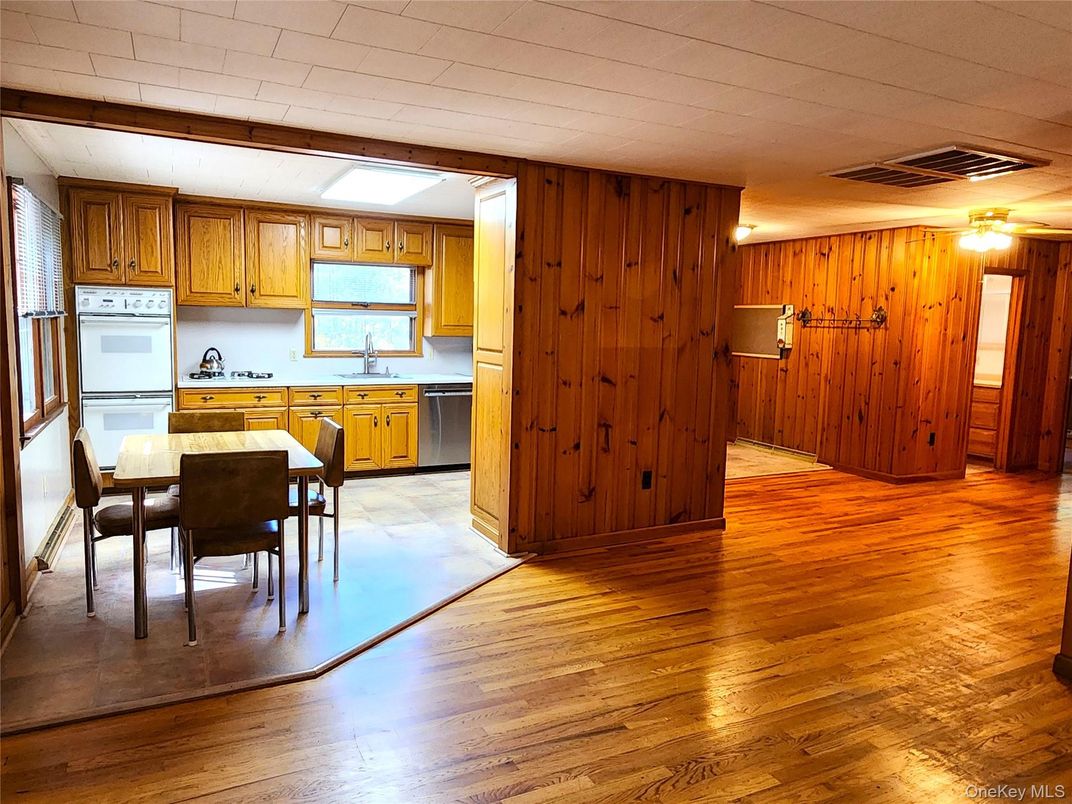 Dining room, Interior, Kitchen, Wood Texture Flooring, Wooden Walls