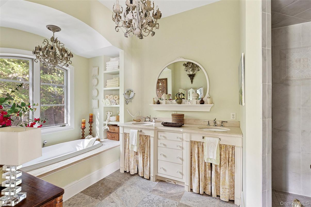 Bathroom, Chandelier, Interior