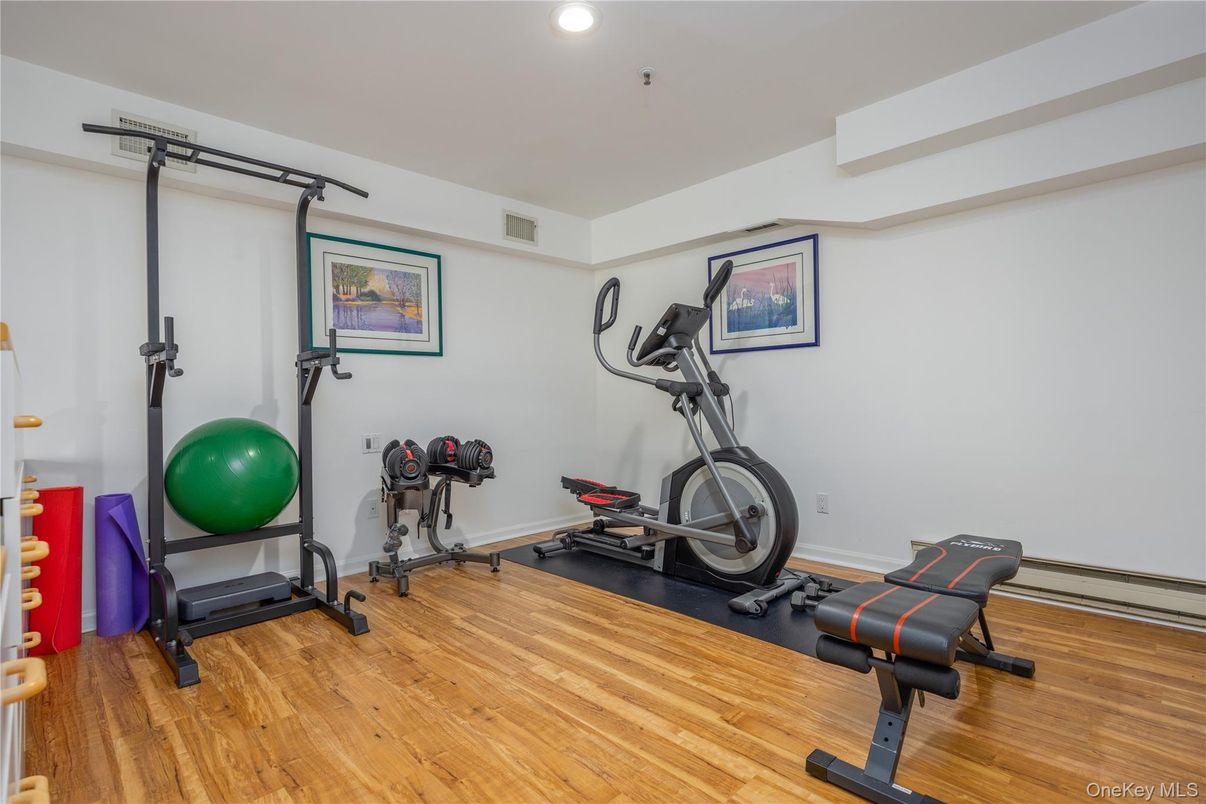 Fitness Equipment, Interior, Recessed Lighting, Wood Texture Flooring