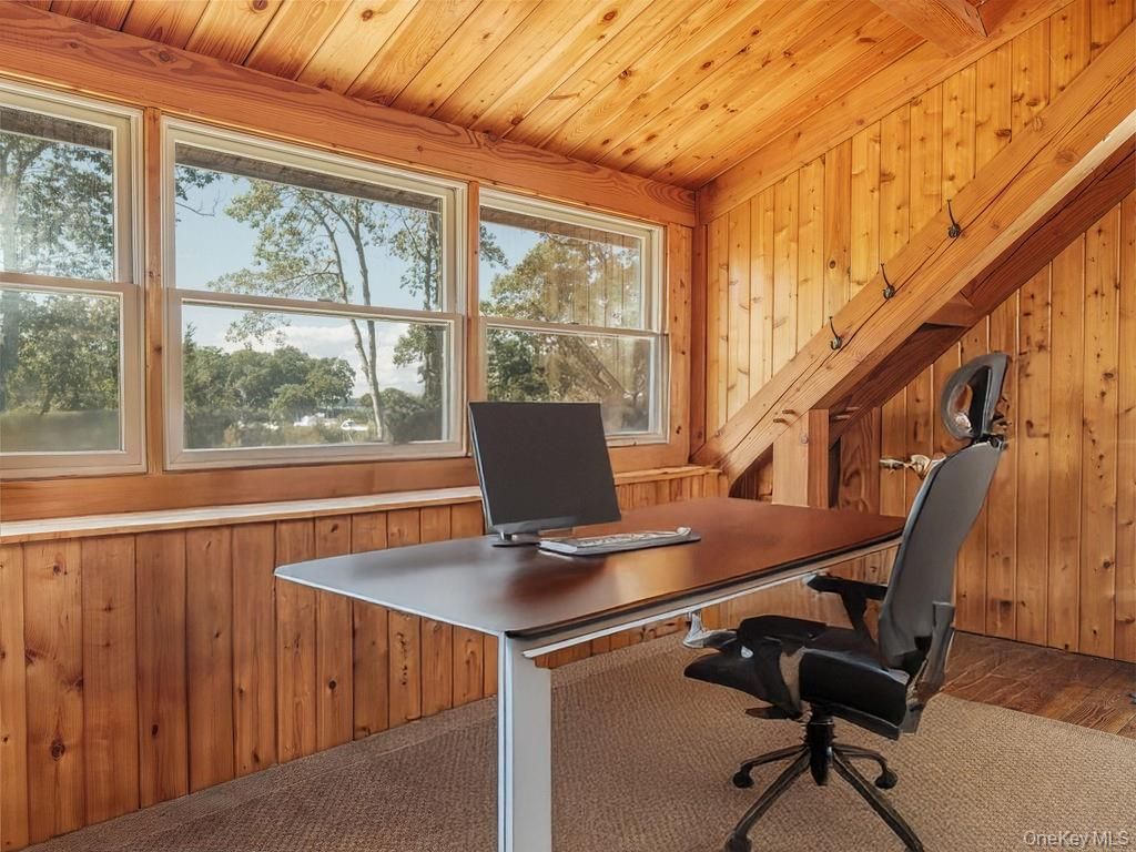Home Office, Interior, Wooden Ceilings, Wood Texture Flooring, Wooden Walls