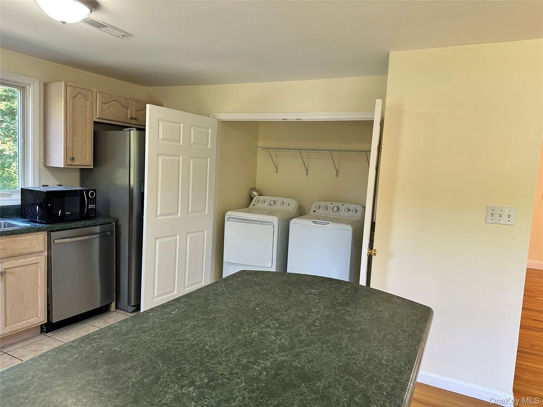 Interior, Kitchen, Washer, Wood Texture Flooring