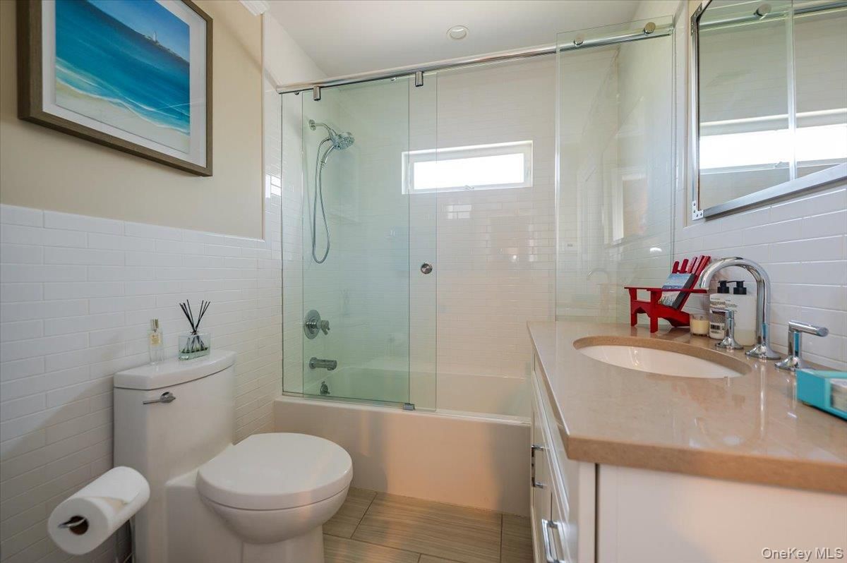 Bathroom, Glass Shower, Interior, Wood Texture Flooring