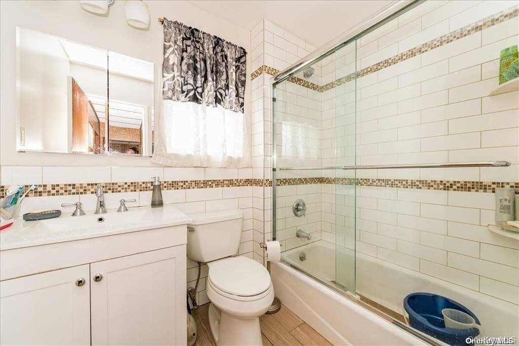 Bathroom, Glass Shower, Interior, Wood Texture Flooring