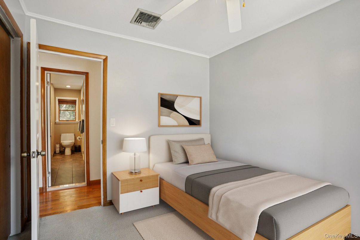 Bathroom, Bedroom, Interior, Recessed Lighting, Wood Texture Flooring