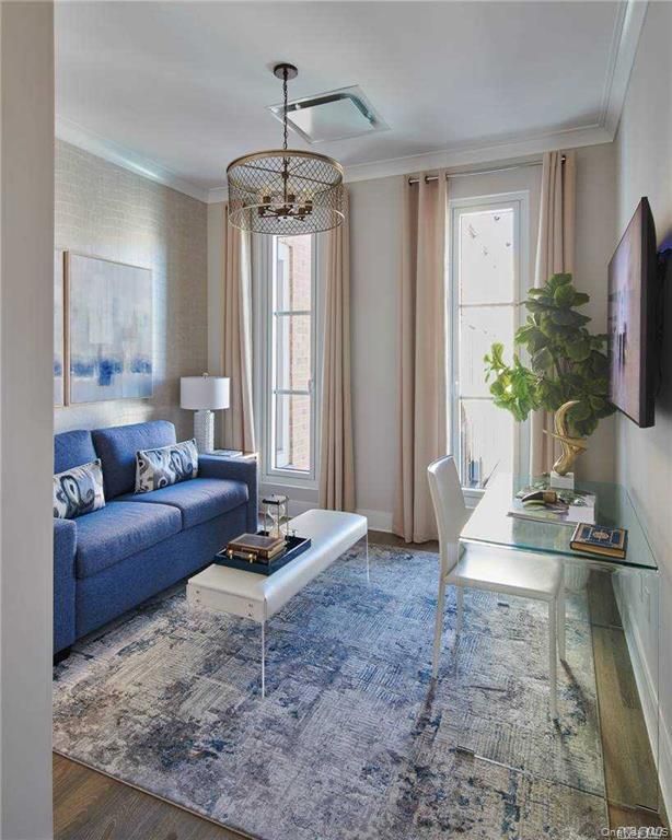 Home Office, Interior, Living room, Pendant Lights, Wood Texture Flooring
