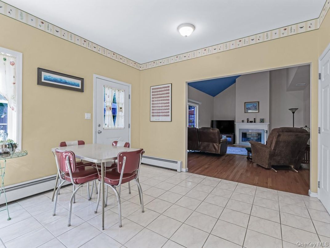 Dining room, Fireplace, Interior, Living room, Wood Texture Flooring