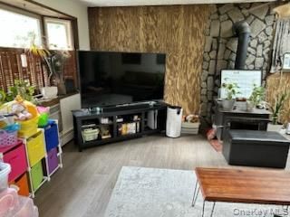 Interior, Stone Walls, Wood Texture Flooring