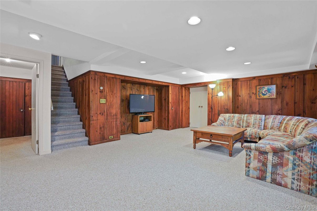 Interior, Living room, Recessed Lighting, Wooden Walls