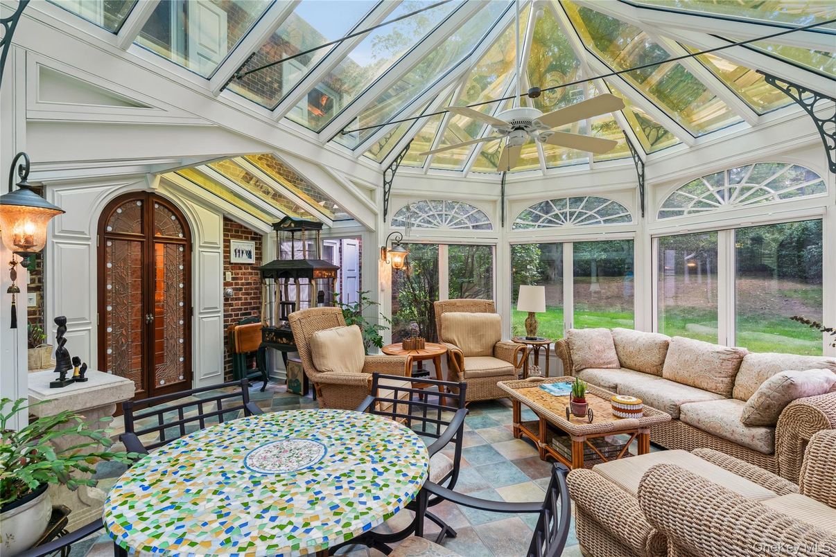 Glass Ceilings, Interior, Living room, Stone Walls, Sun Room