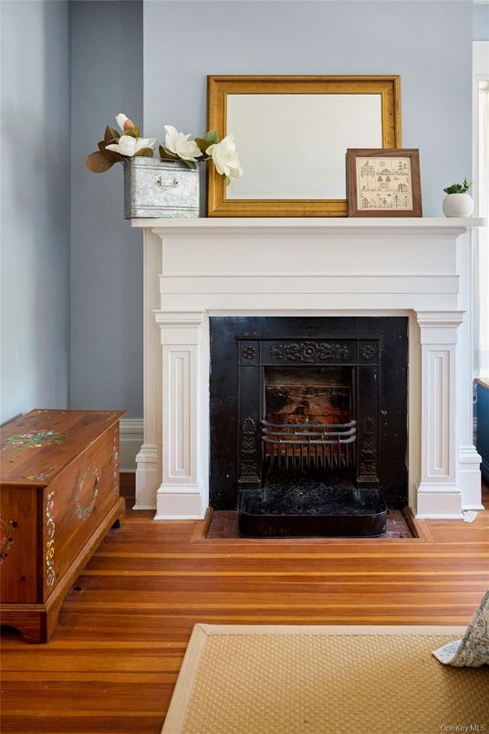Fireplace, Interior, Wood Texture Flooring