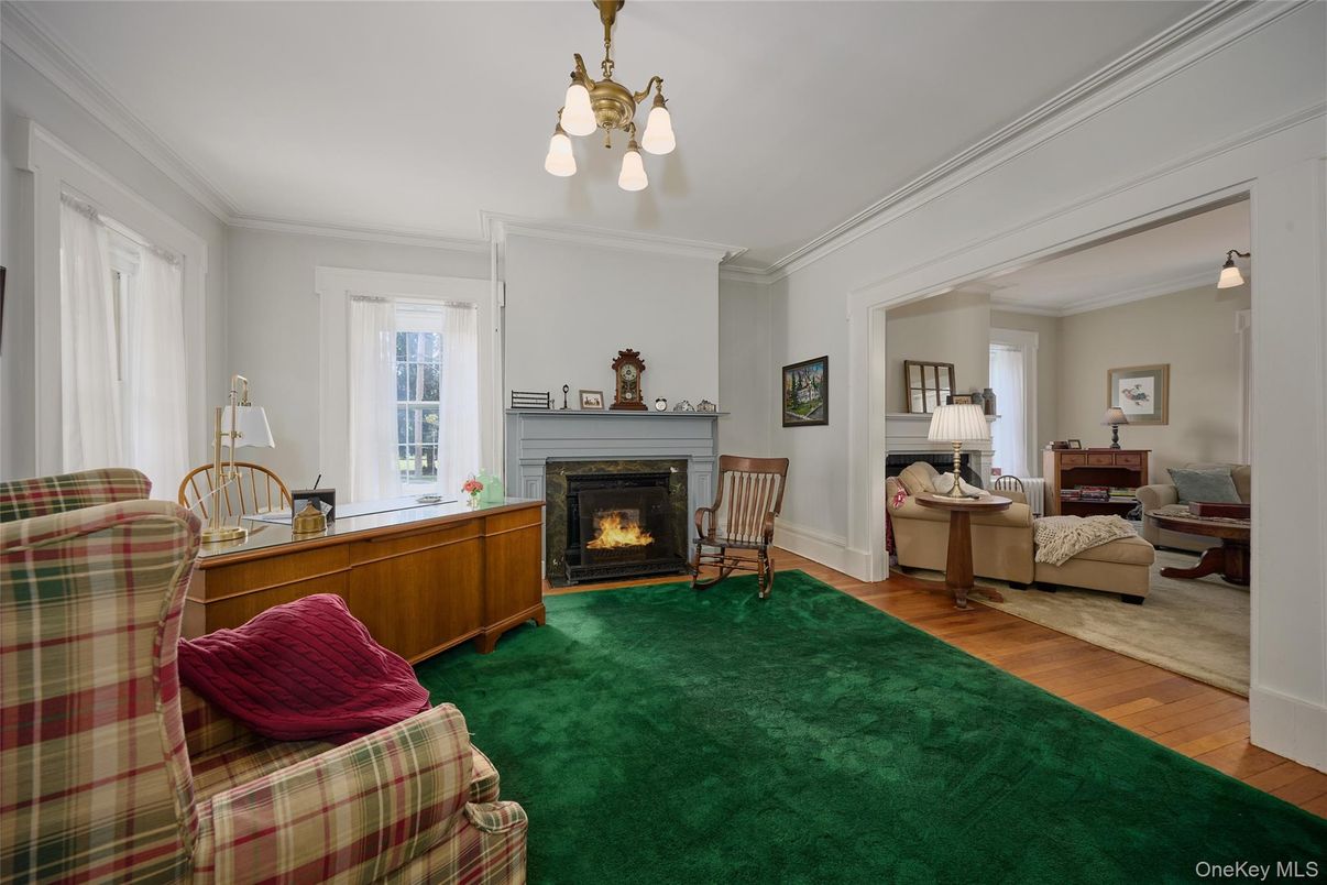 Chandelier, Fireplace, Interior, Living room, Wood Texture Flooring