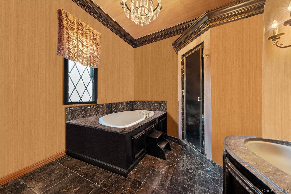 Bathroom, Chandelier, Interior
