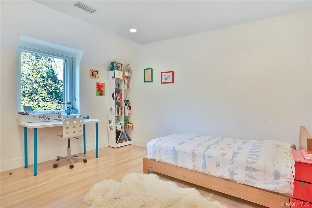 Bedroom, Home Office, Interior, Recessed Lighting, Wood Texture Flooring