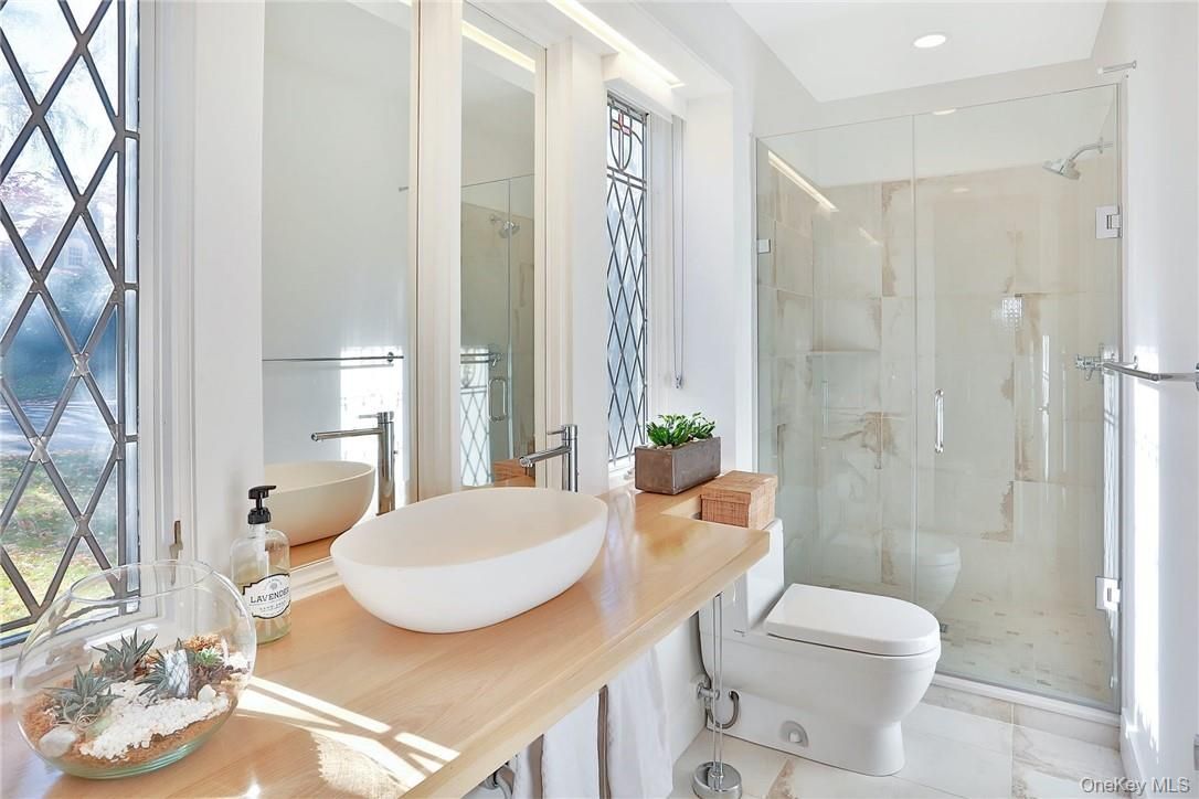 Bathroom, Free Standing Baths, Glass Shower, Interior, Marble, Recessed Lighting