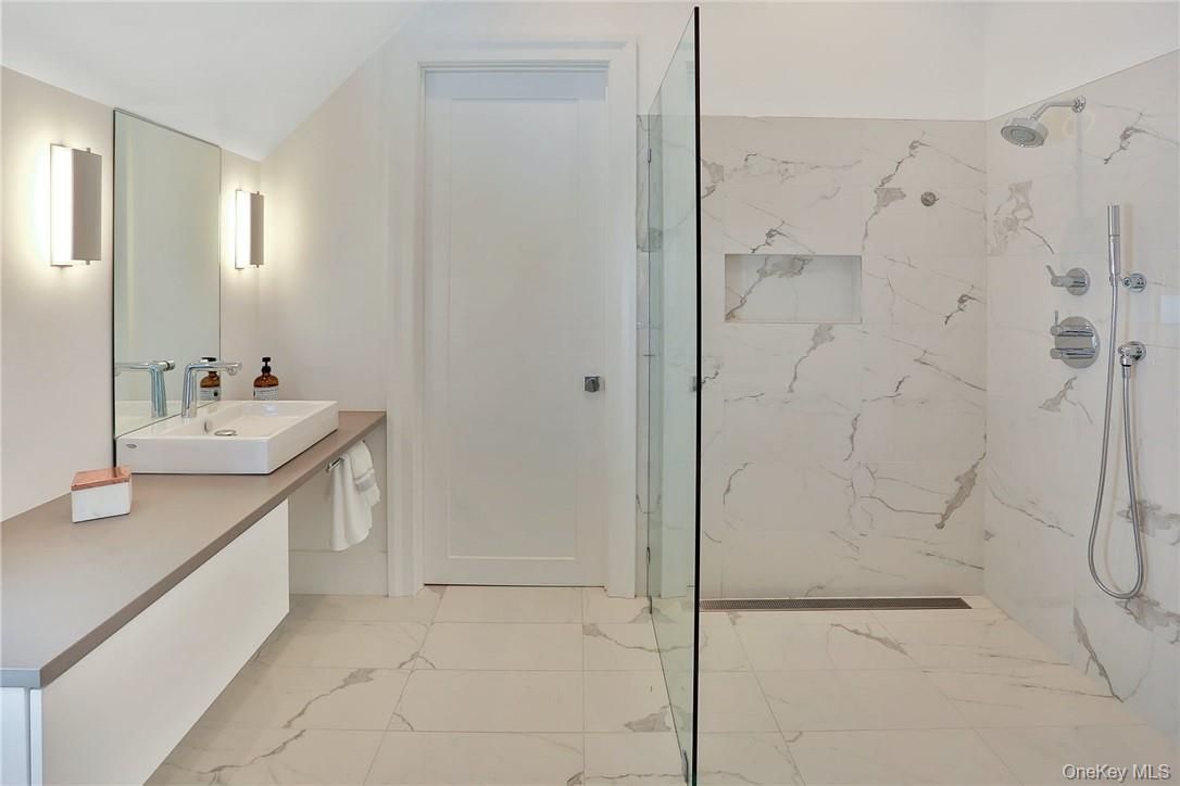 Bathroom, Glass Shower, Interior, Marble, Marble Walls