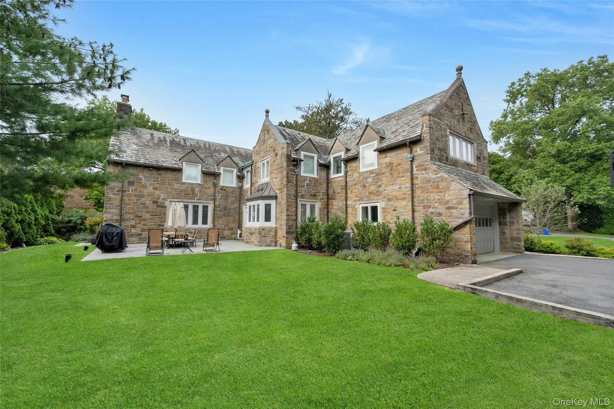 Attached, Backyard, Exterior, Facade, Brick Facade, French Provincial