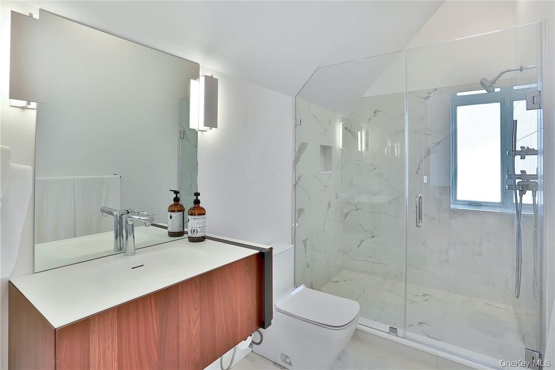 Bathroom, Glass Shower, Interior, Marble Walls