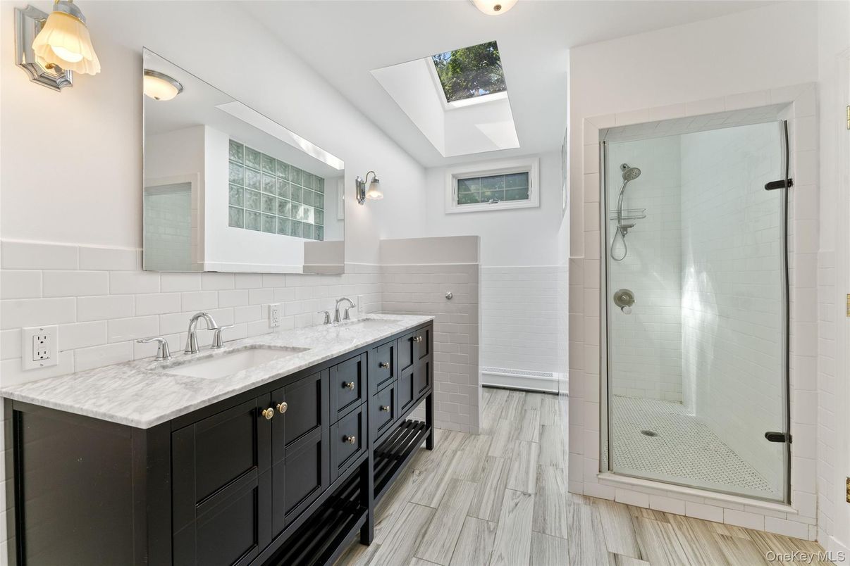 Bathroom, Dual Sink Vanities, Glass Shower, Interior