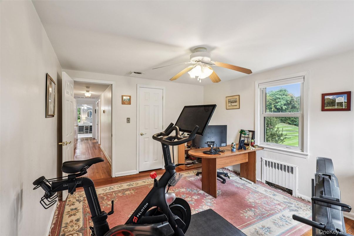 Fitness Equipment, Home Office, Interior, Wood Texture Flooring