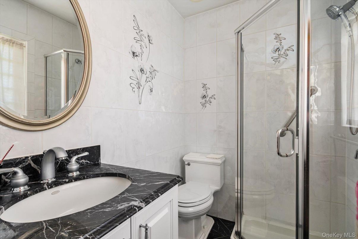 Bathroom, Glass Shower, Interior, Marble Walls