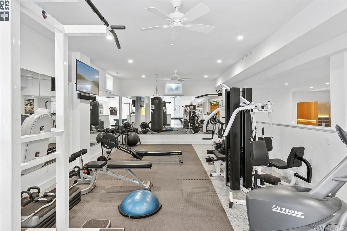 Fitness Equipment, Gym, Interior, Recessed Lighting