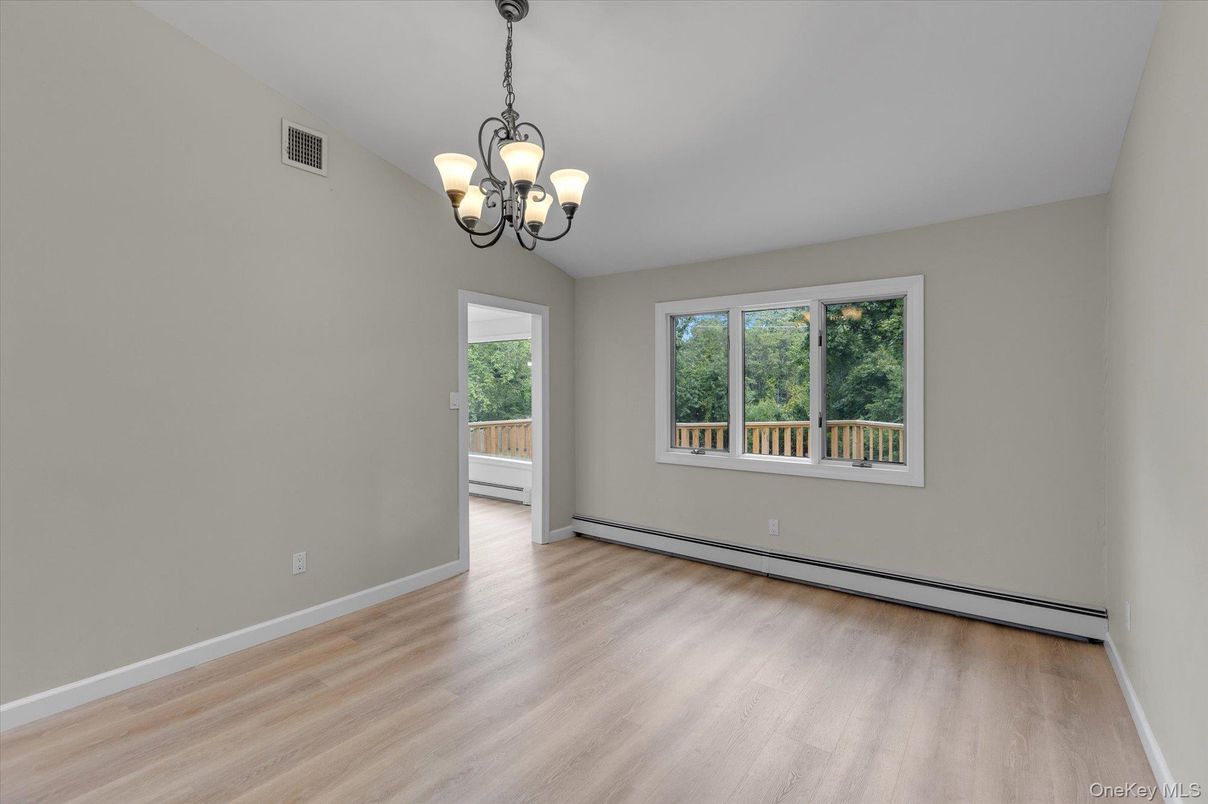 Chandelier, Empty room, Interior, Wood Texture Flooring